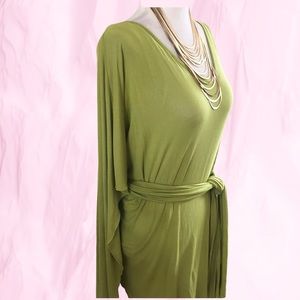 Gorgeous V-Neck Light Knit Tunic with Sash Belt OS